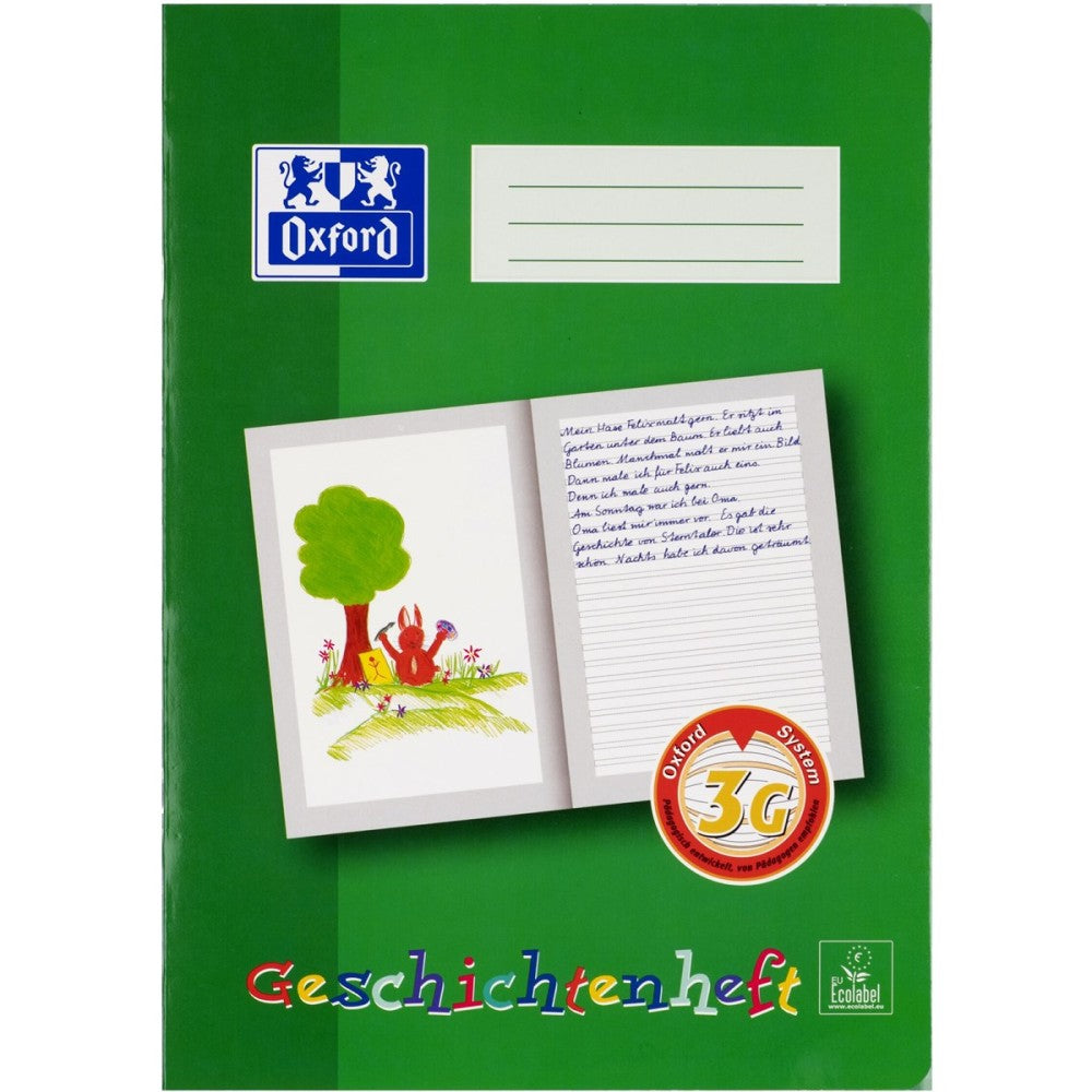 Oxford Geschichtenheft / A4 / 16 Blatt / Lineatur 3G / liniert