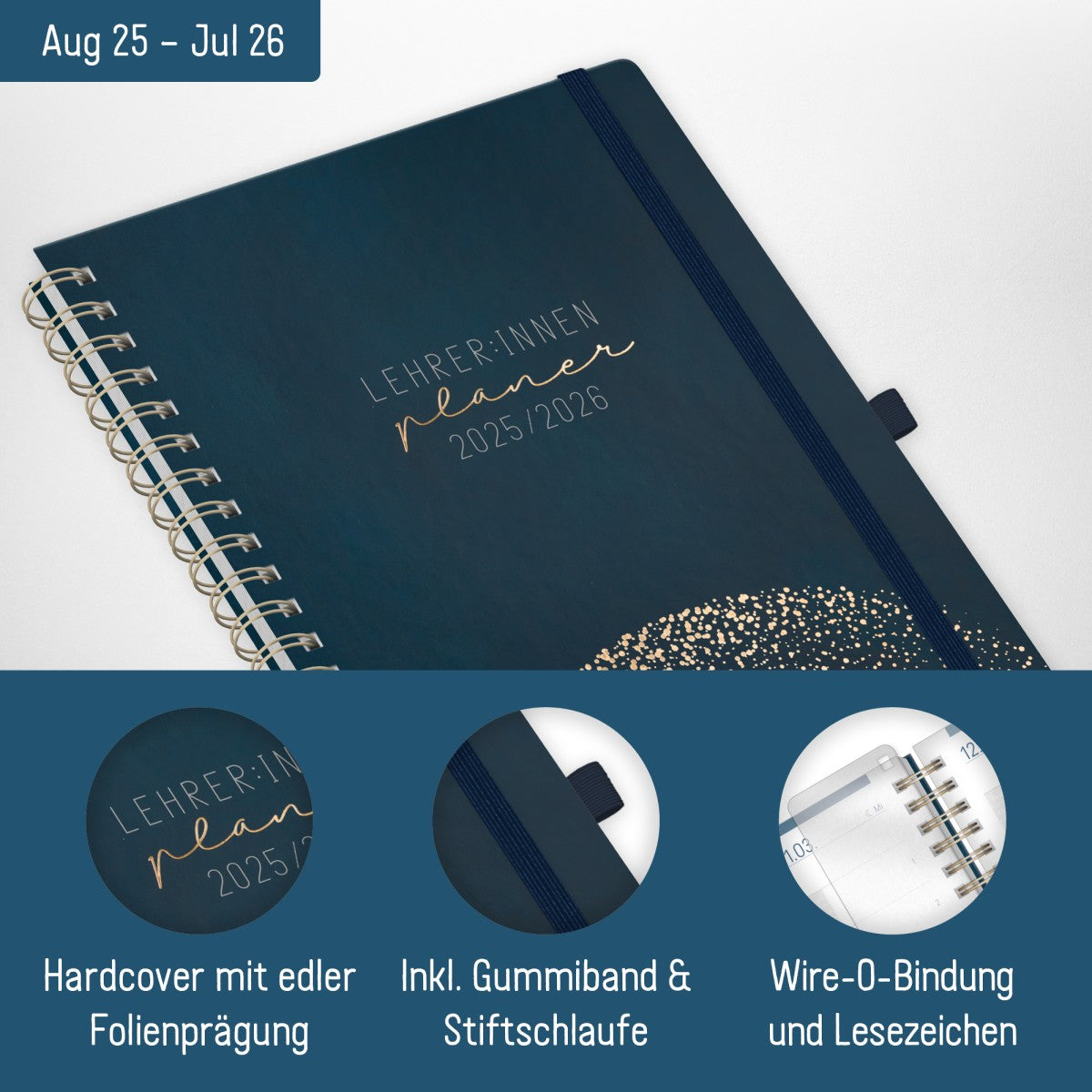 Häfft Lehrer-Planer Deluxe 2025/2026 / A4+ / Golden Earth