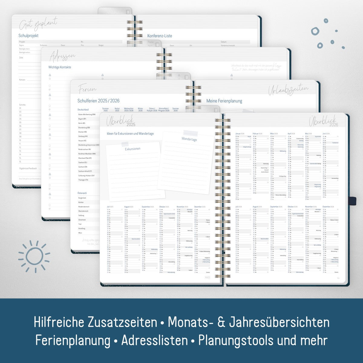 Häfft Lehrer-Planer Deluxe 2025/2026 / A4+ / Golden Earth