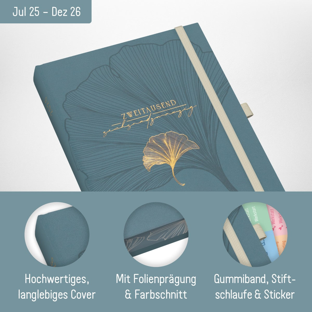 Business-Timer Deluxe 2025/2026 / 18 Monate / Blue Ginko / Häfft Verlag