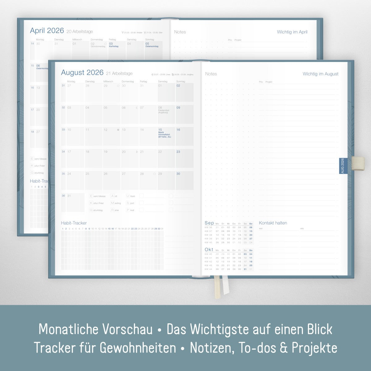Business-Timer Deluxe 2025/2026 / 18 Monate / Blue Ginko / Häfft Verlag