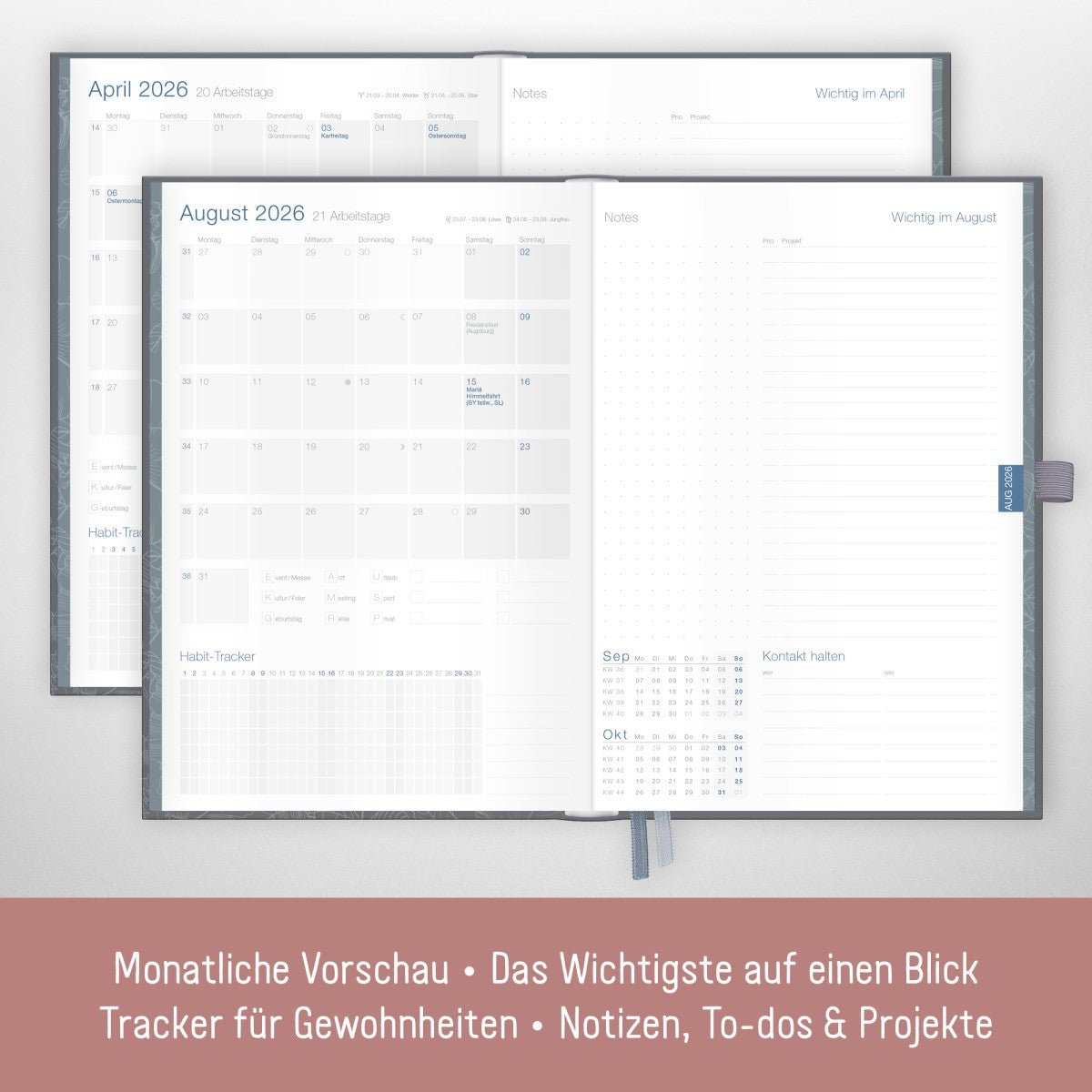 Business-Timer Deluxe 2025/2026 / 18 Monate / Poppy / Häfft Verlag