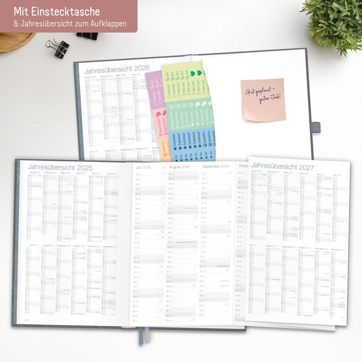 Business-Timer Deluxe 2025/2026 / 18 Monate / Poppy / Häfft Verlag