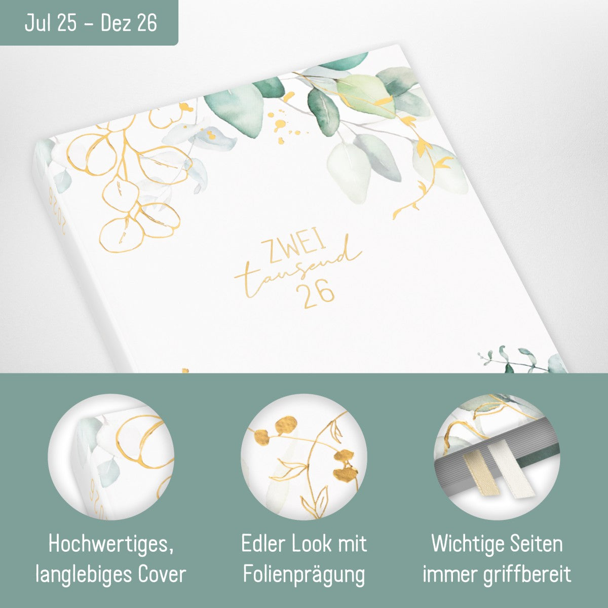 Business-Timer 2025/2026 / 18 Monate / Blattgold / Häfft Verlag