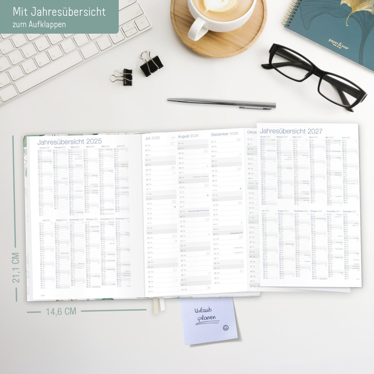 Business-Timer 2025/2026 / 18 Monate / Blattgold / Häfft Verlag