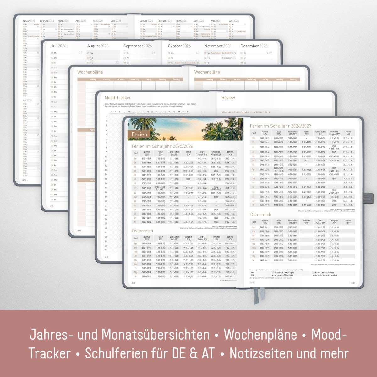 Chäff-Timer Premium 2025/2026 / 18 Monate / A5 / Poppy / Häfft-Verlag
