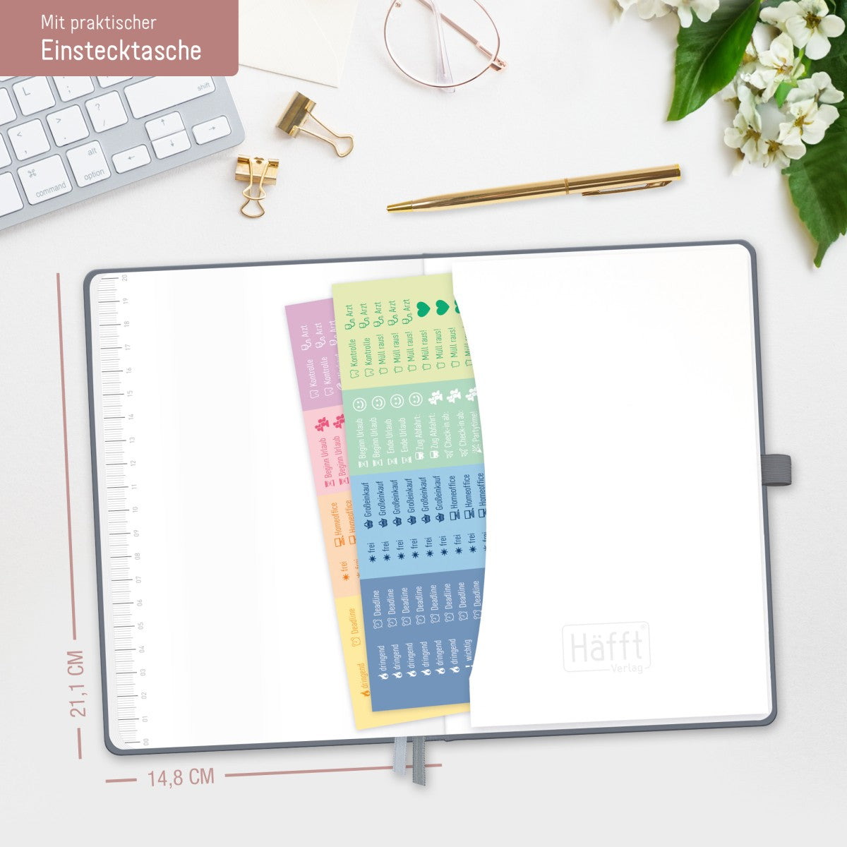 Chäff-Timer Premium 2025/2026 / 18 Monate / A5 / Poppy / Häfft-Verlag