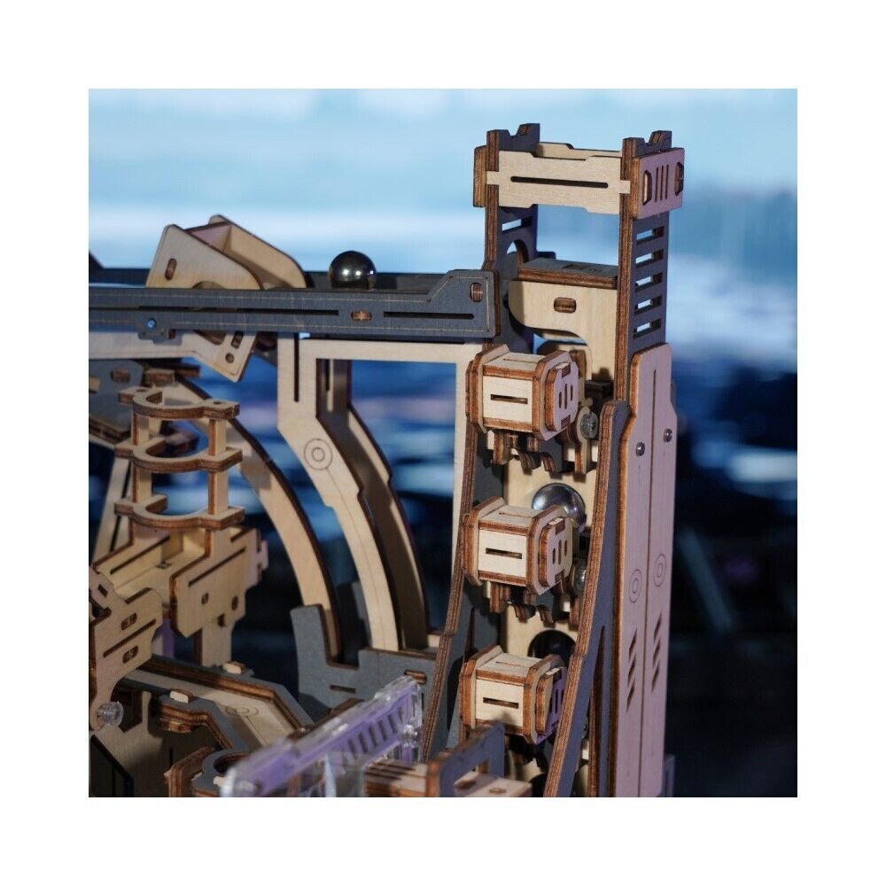 ROKR 3D-Holz-Puzzle Murmelbahn / Kugelbahn "Marble Spaceport"