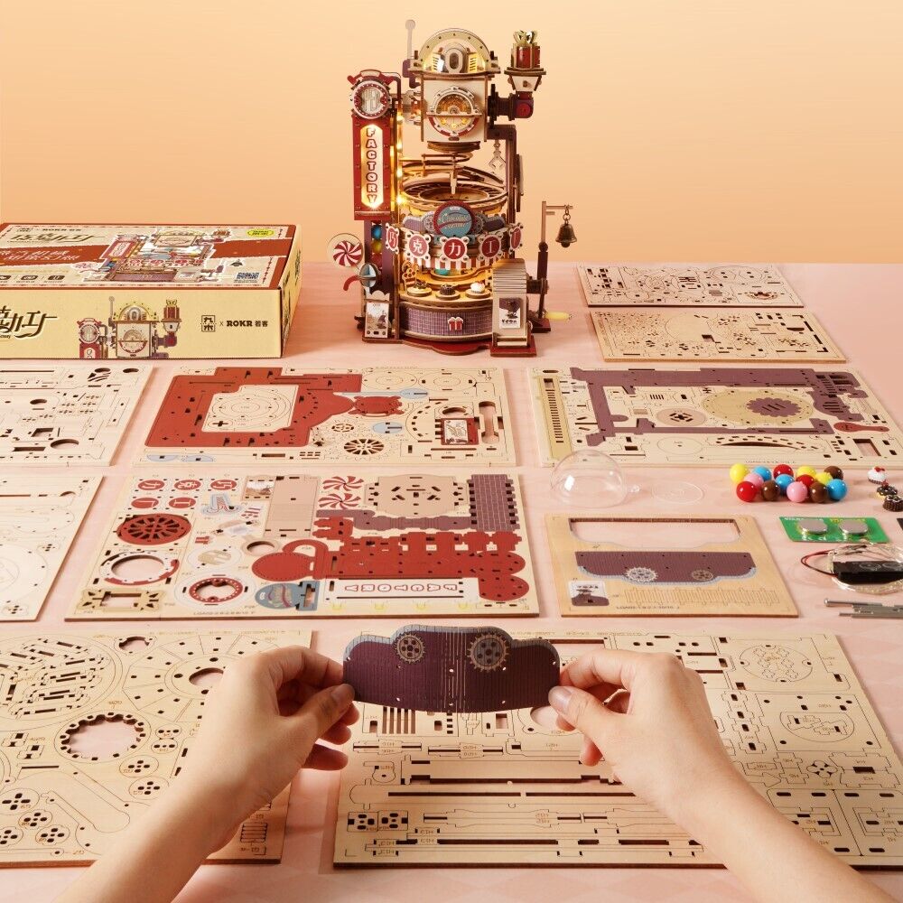 ROKR 3D-Holz-Puzzle Murmelbahn Chocolate Factory