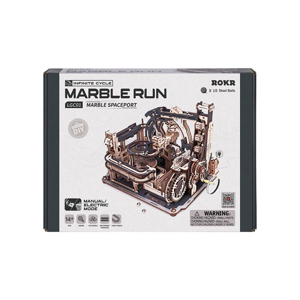 ROKR 3D-Holz-Puzzle Murmelbahn / Kugelbahn "Marble Spaceport"