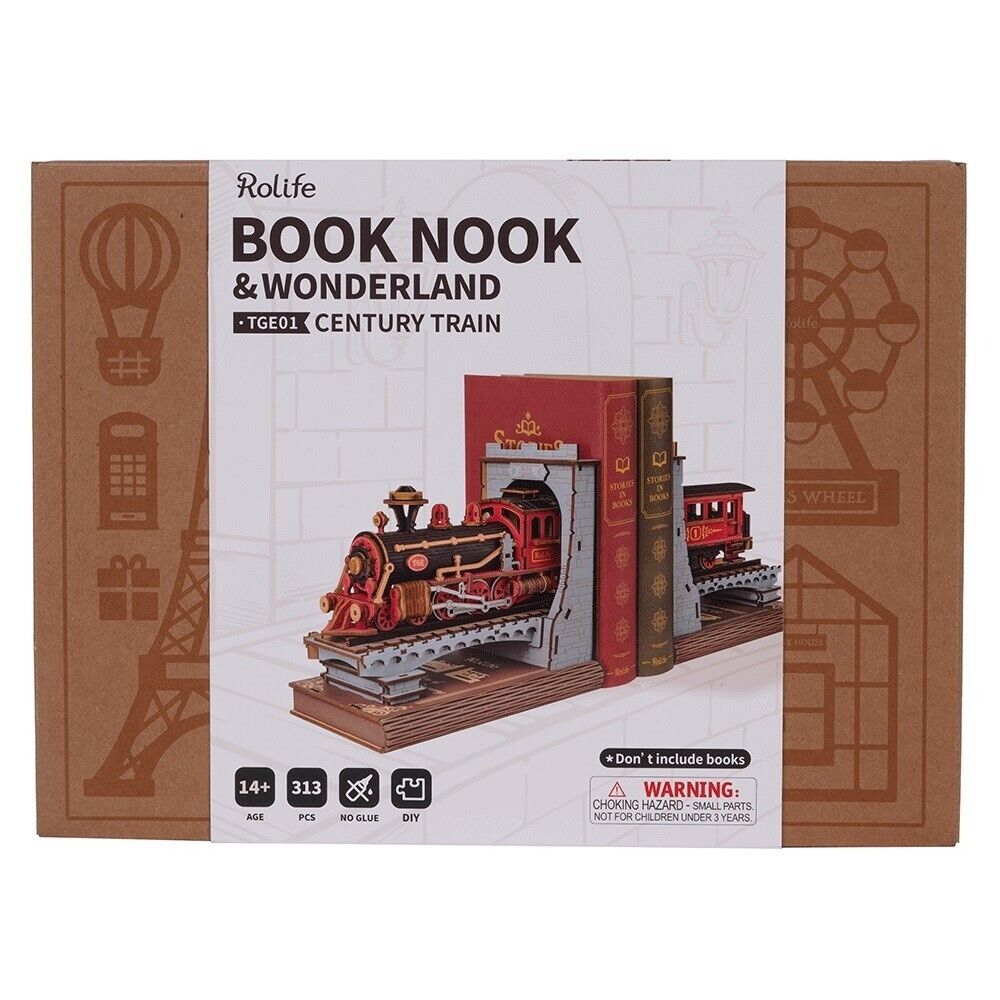 Rolife 3D-Holz-Puzzle Century Train - Buchstütze