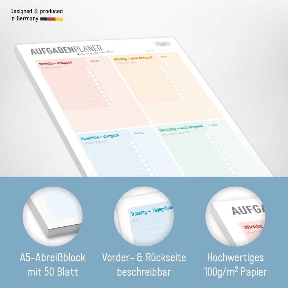 paper&you Block A5 hoch / Aufgabenplanung Eisenhower / vom Häfft-Verlag