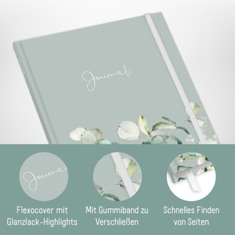 paper&you Journal A4+ / gepunktet / Minty Leaves / Häfft-Verlag