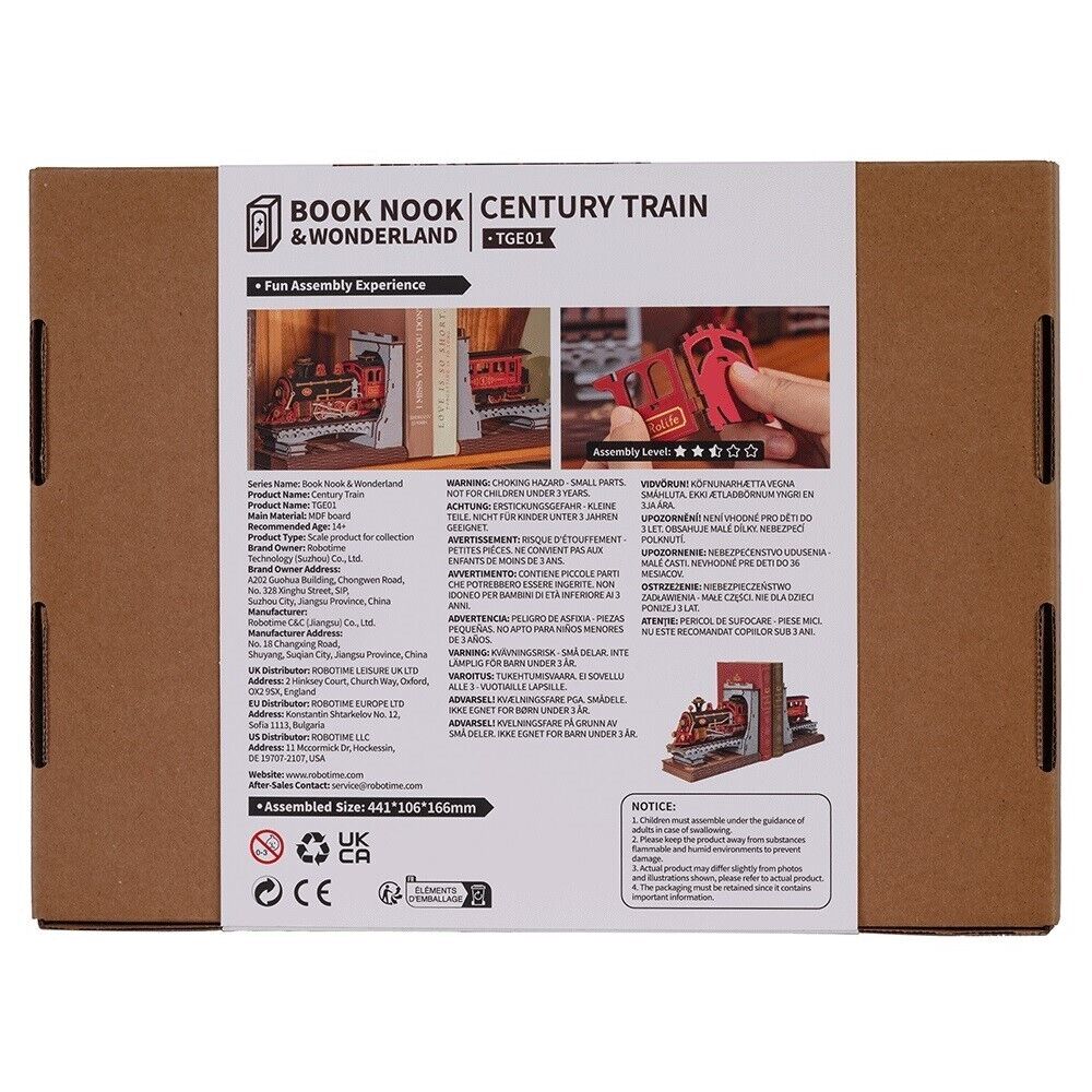 Rolife 3D-Holz-Puzzle Century Train - Buchstütze