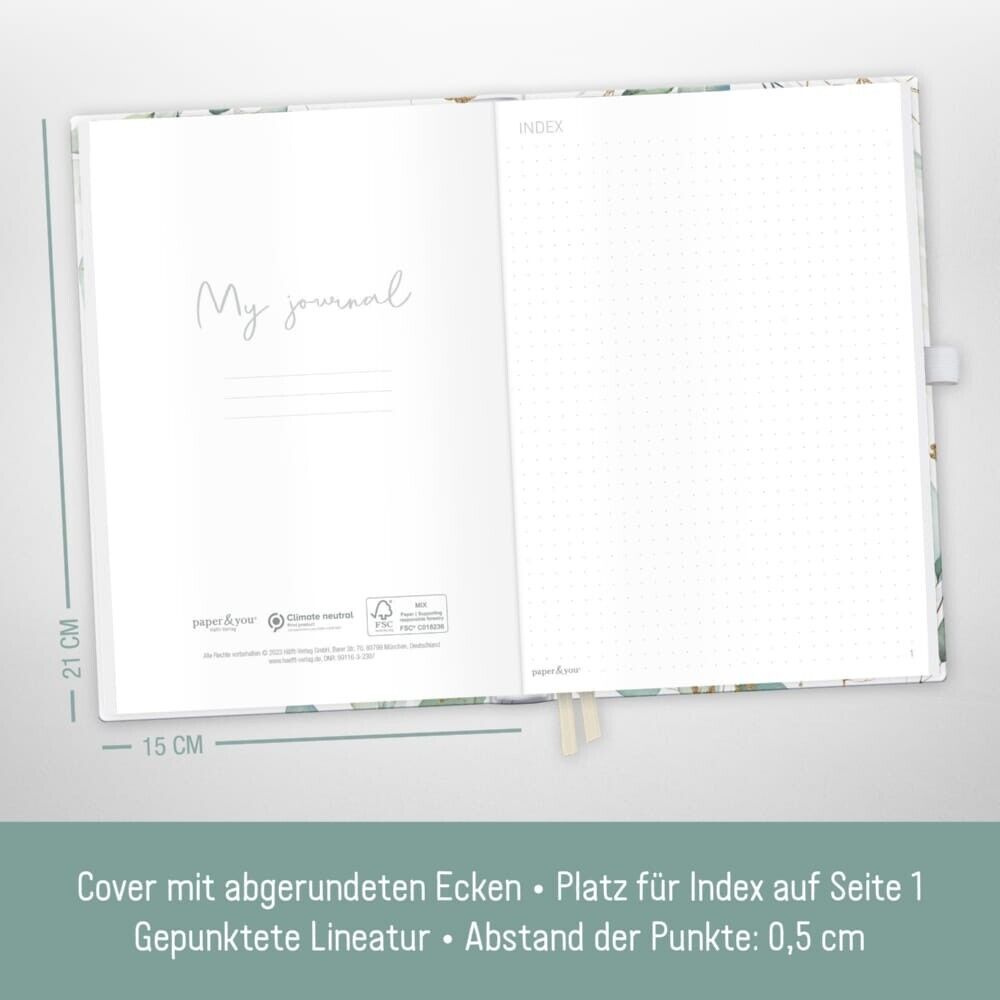 paper&you Journal Premium / dotted / A5 / Blattgold / Häfft-Verlag