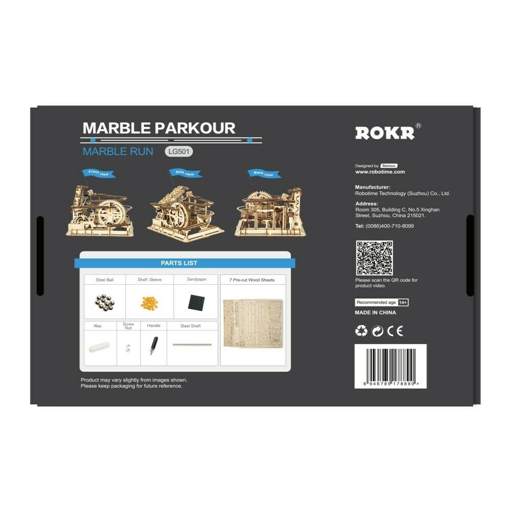 ROKR 3D-Holz-Puzzle Murmelbahn "Marble Run Parkour"