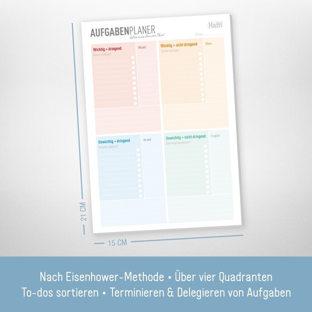 paper&you Block A5 hoch / Aufgabenplanung Eisenhower / vom Häfft-Verlag