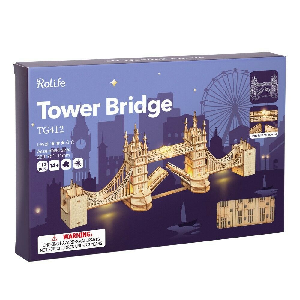 Rolife 3D-Holz-Puzzle "Tower Bridge with Lights"