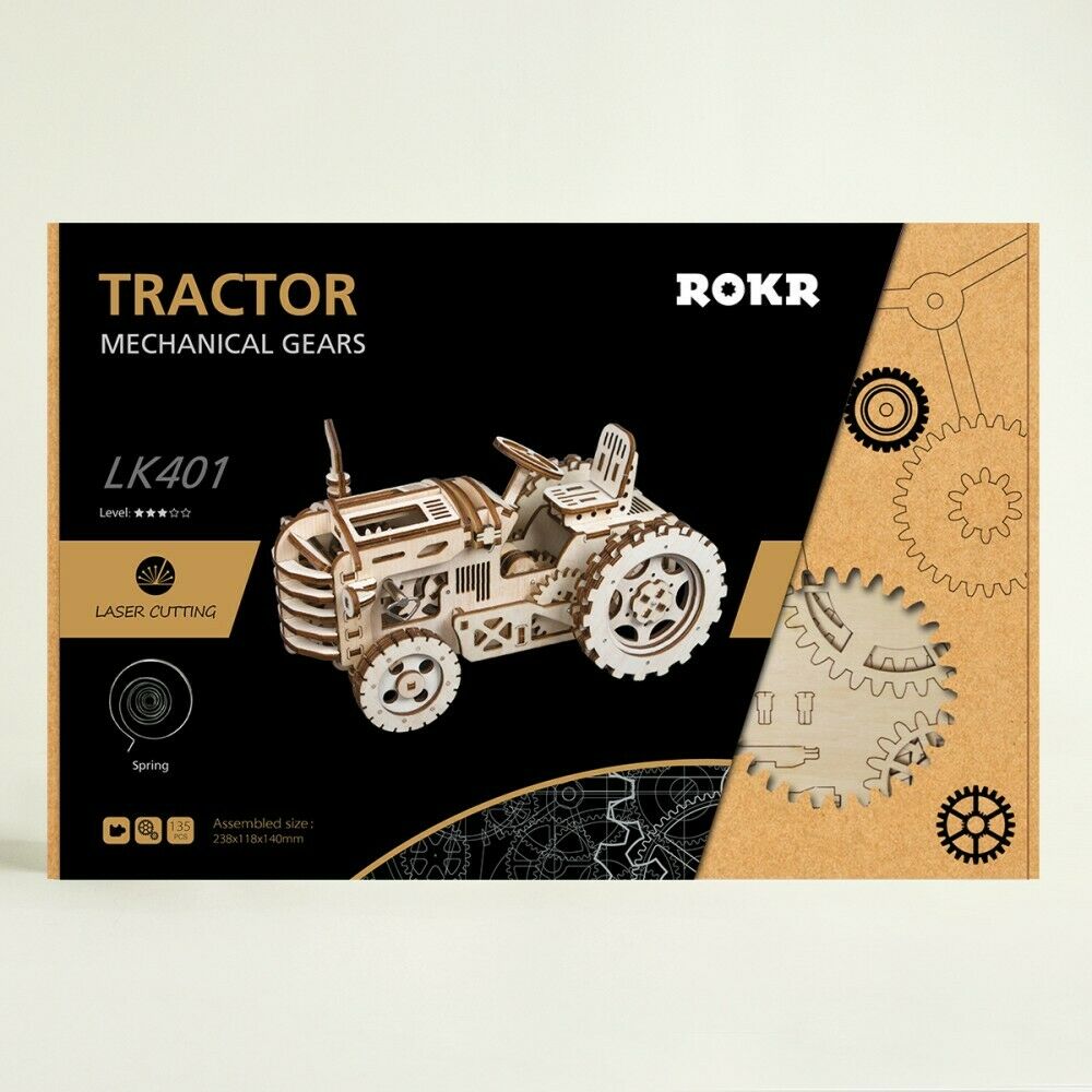 ROKR 3D-Holz-Puzzle Traktor Modellbausatz