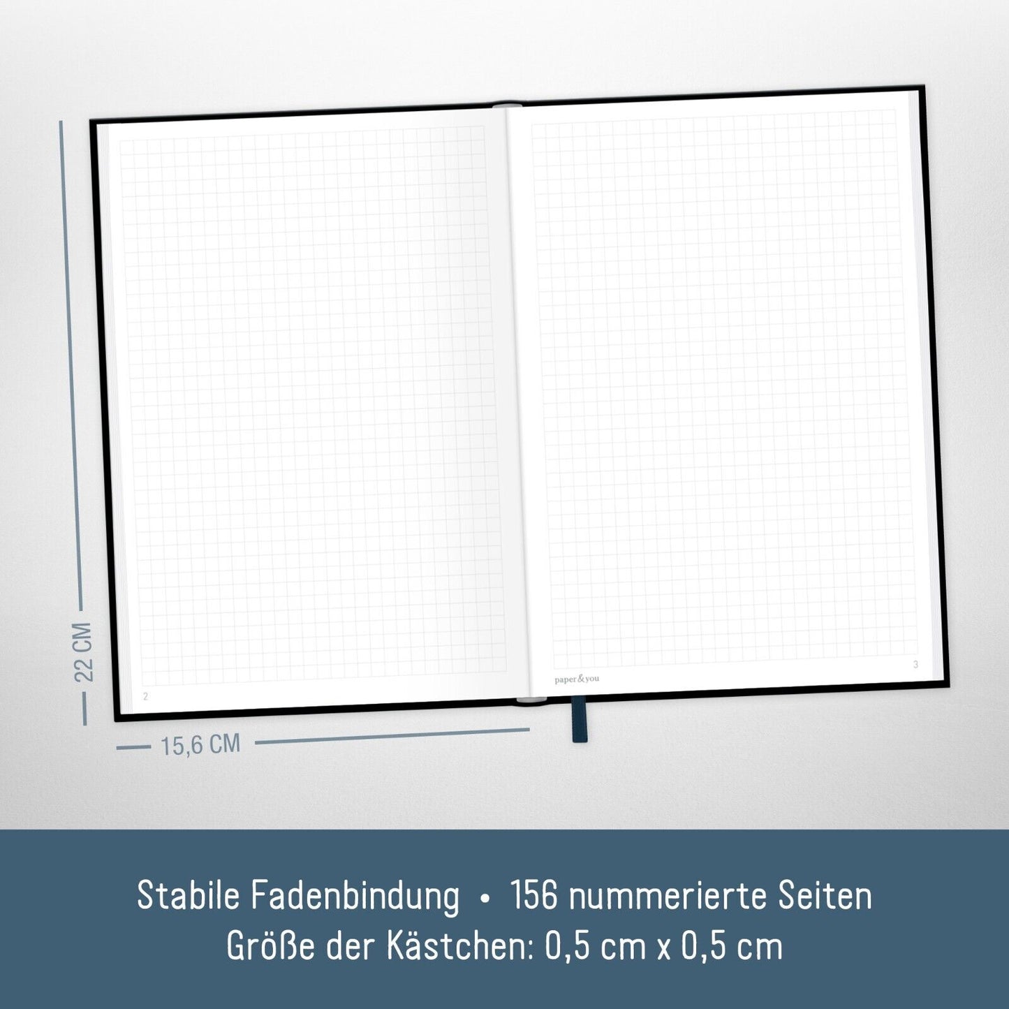 paper&you Notizbuch Classic / kariert / A5+ / New Adventures / Häfft-Verlag