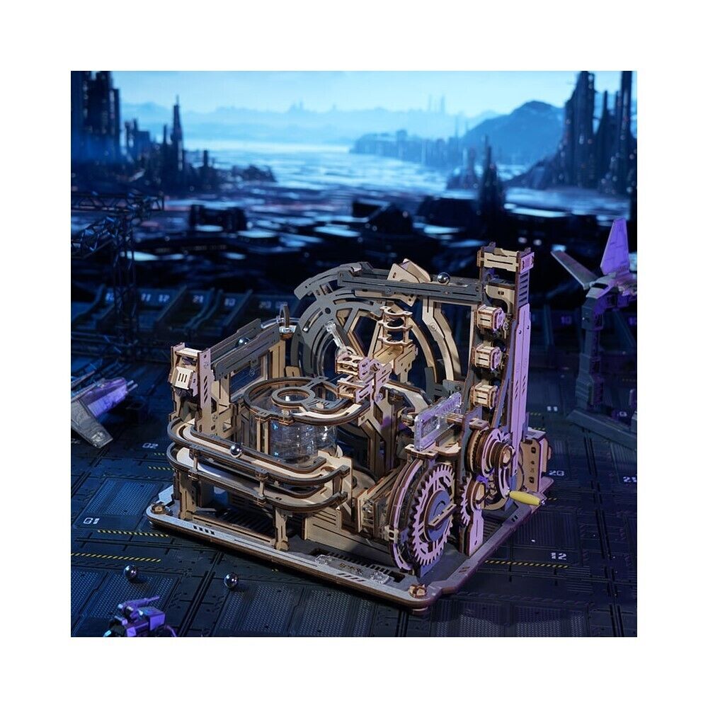 ROKR 3D-Holz-Puzzle Murmelbahn / Kugelbahn "Marble Spaceport"