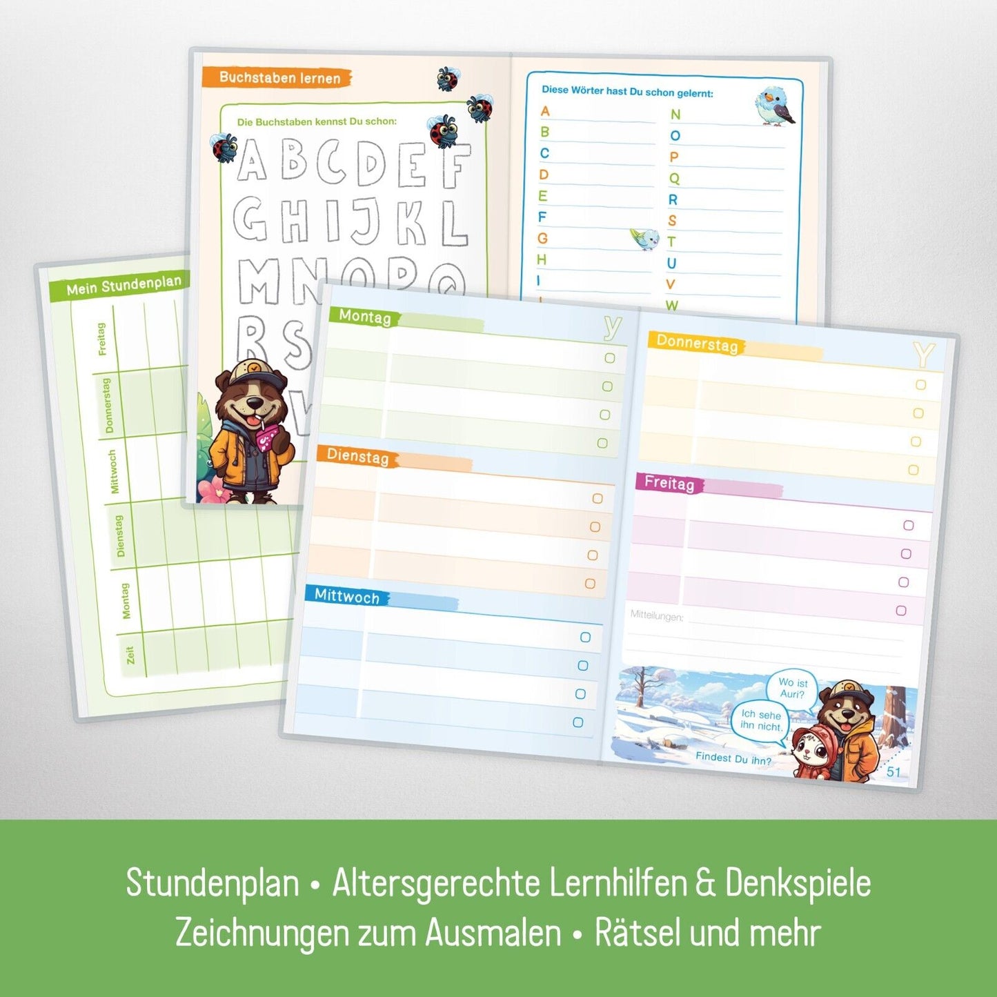 Mein Grundschul-Aufgabenheft 1+2. Klasse / A5 / Kleiner Dino / vom Häfft-Verlag