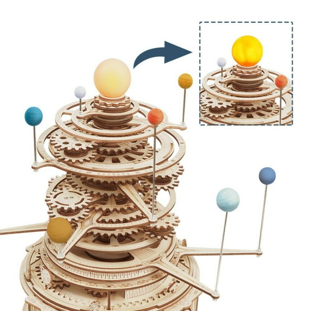 ROKR 3D-Holz-Puzzle Solar System - Planetary Orbits / "Mechanical Orrery"