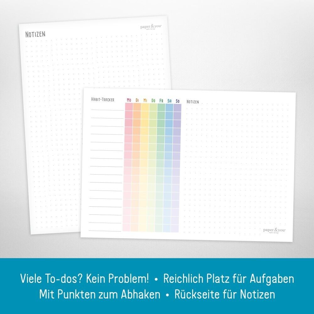 paper&you Blöcke A5 / 2er-Set Notizblock & Wochenplaner / vom Häfft-Verlag