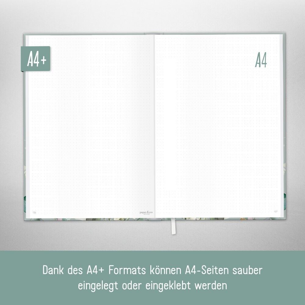 paper&you Journal A4+ / gepunktet / Minty Leaves / Häfft-Verlag
