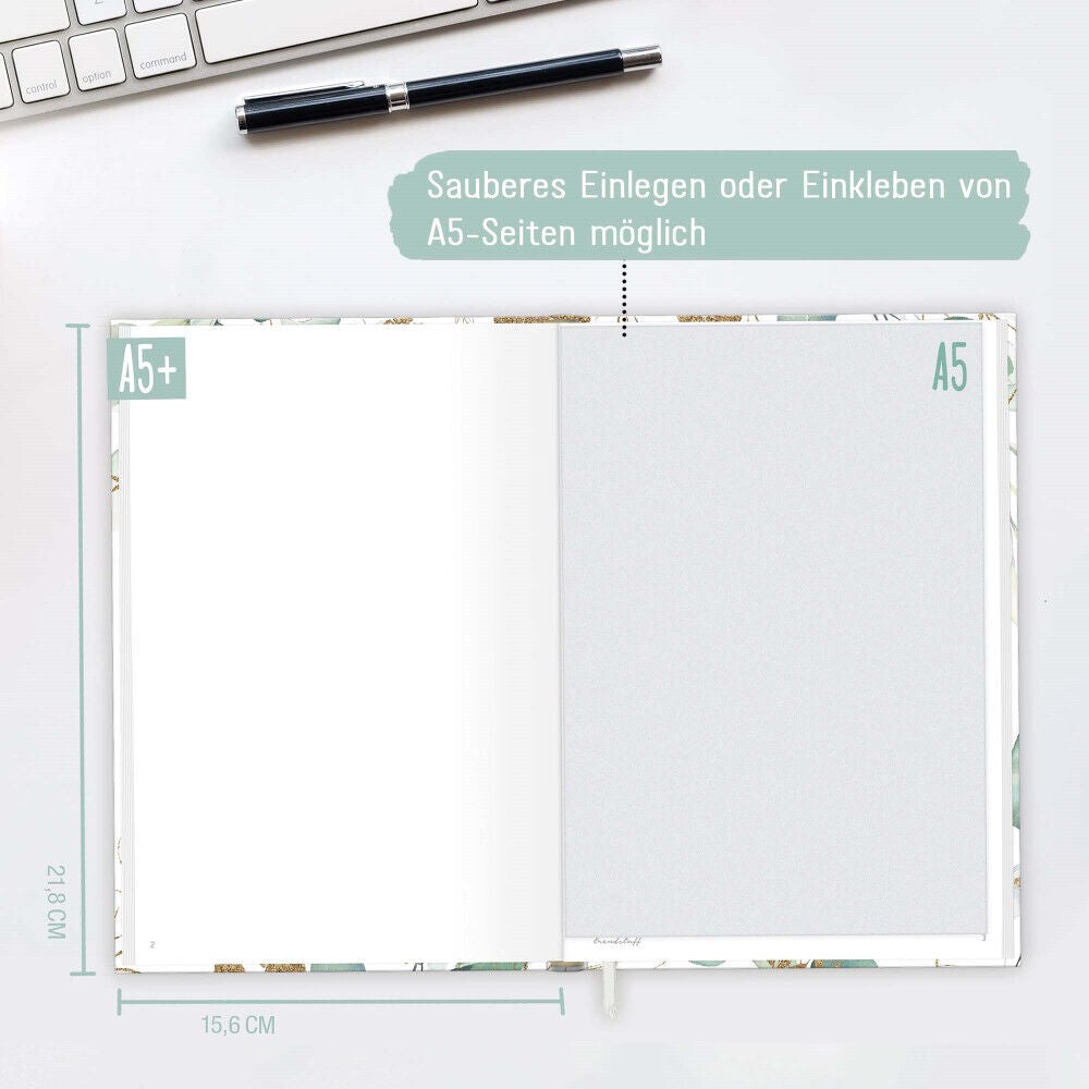 Häfft Trendstuff Notizbuch Classic Blattgold / A5+ / blanko