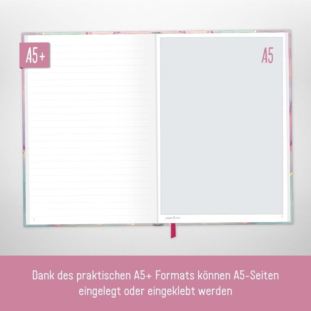 paper&you Notizbuch Classic / liniert / A5+ / Silky Pink / Häfft-Verlag