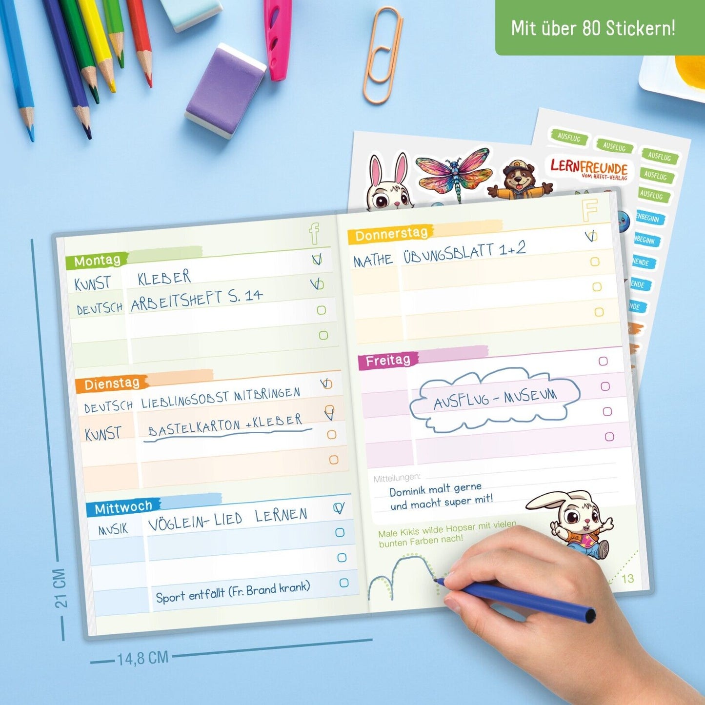 Mein Grundschul-Aufgabenheft 1+2. Klasse / A5 / Kleiner Dino / vom Häfft-Verlag