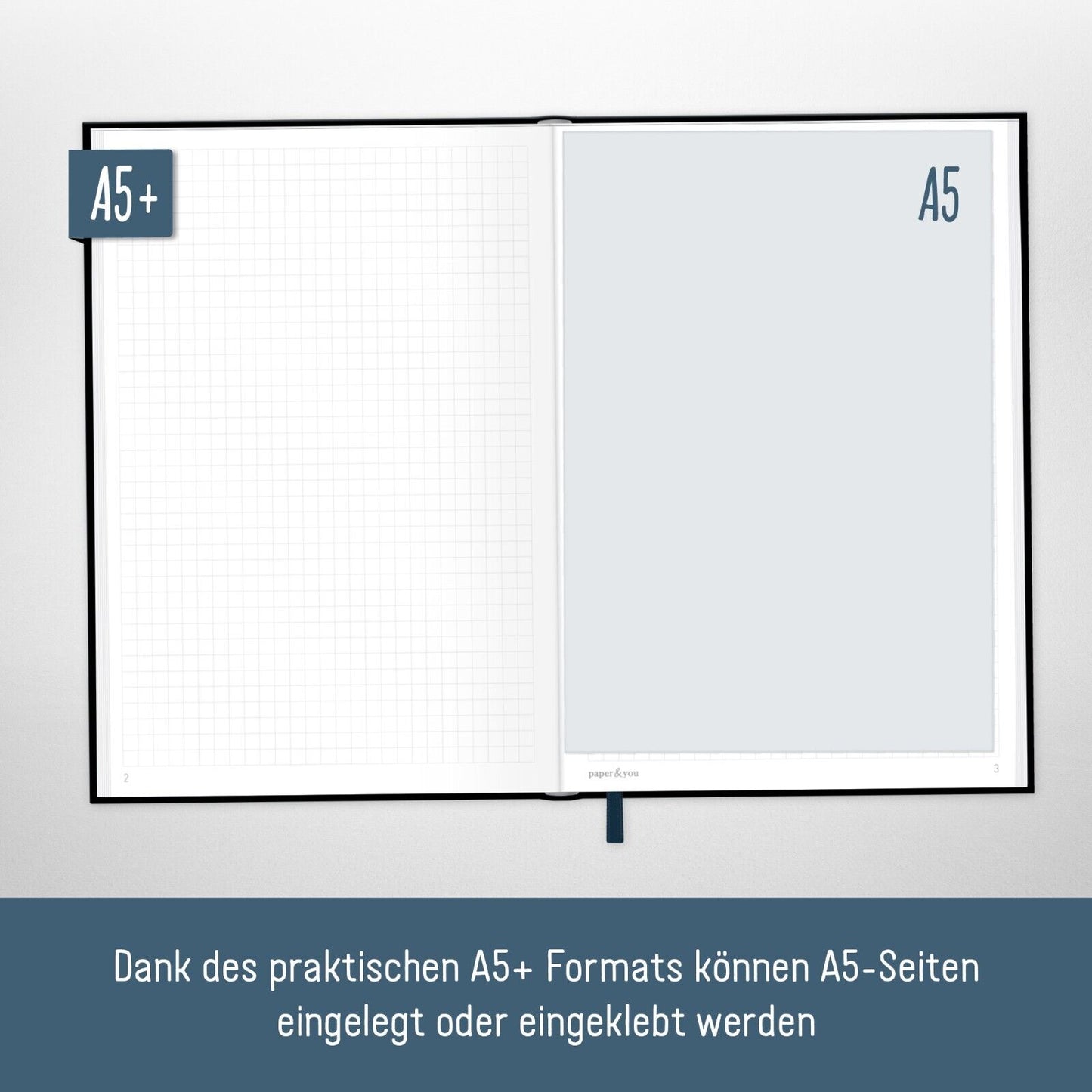 paper&you Notizbuch Classic / kariert / A5+ / New Adventures / Häfft-Verlag