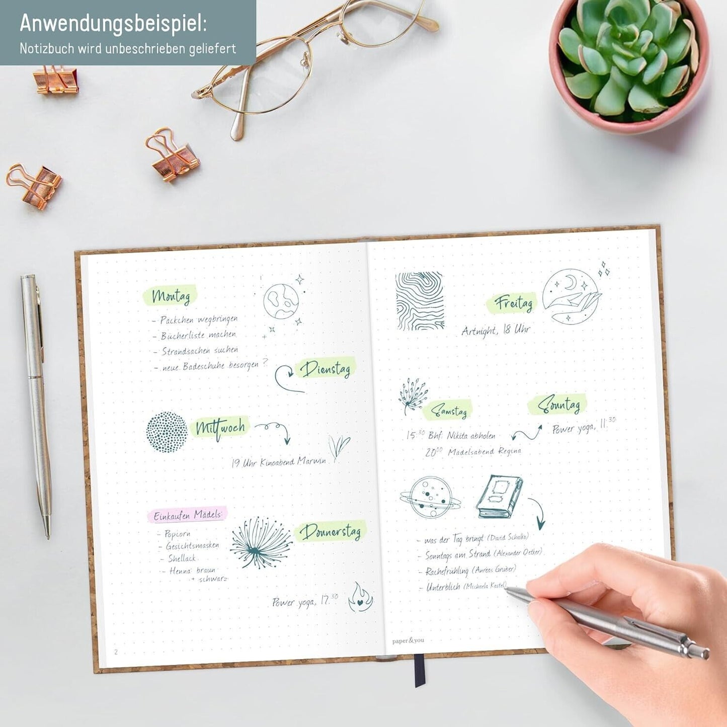 paper&you Notizbuch Classic / dotted / A5+ / Kork / Häfft-Verlag