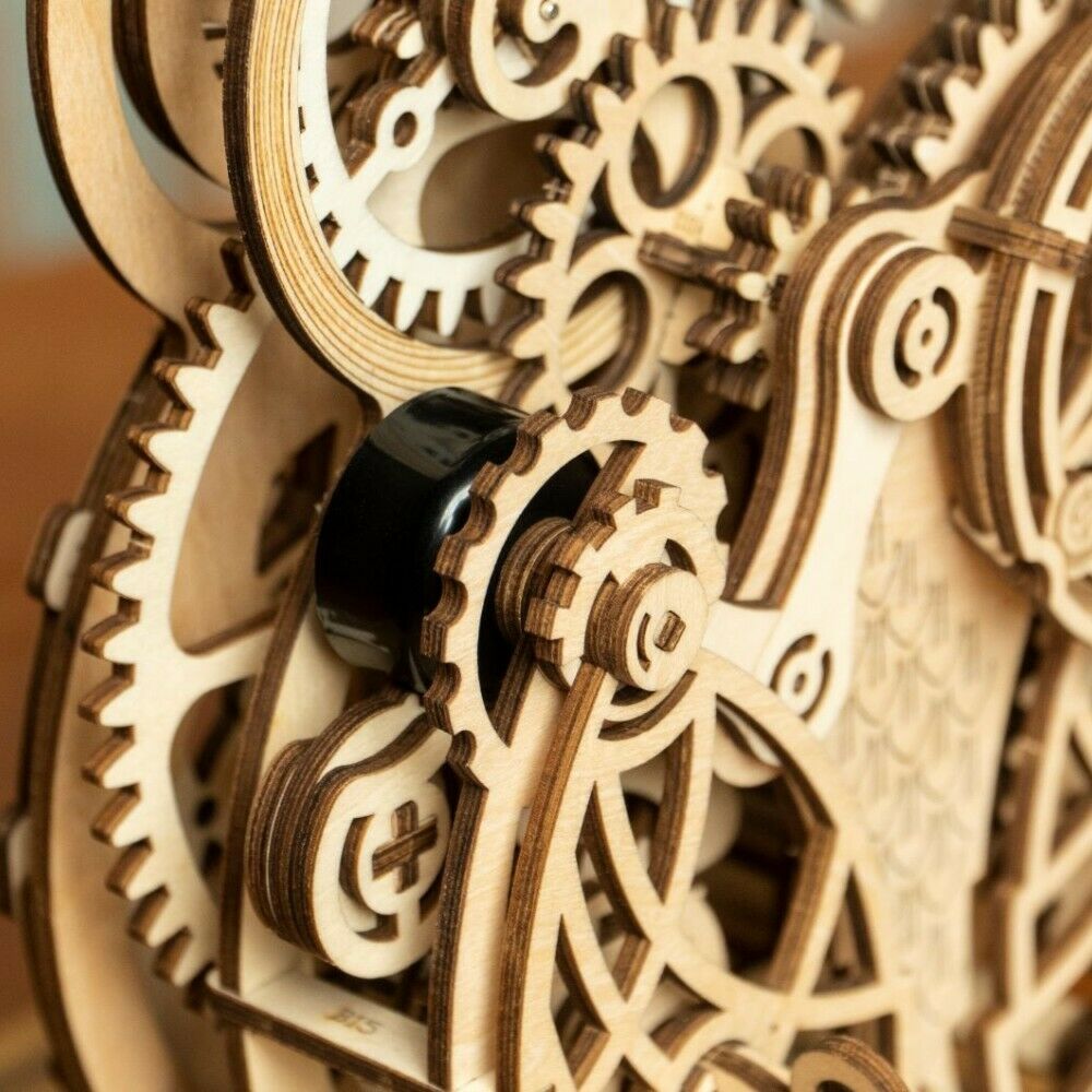 ROKR 3D-Holz-Puzzle Uhr "Owl Clock" Modellbausatz