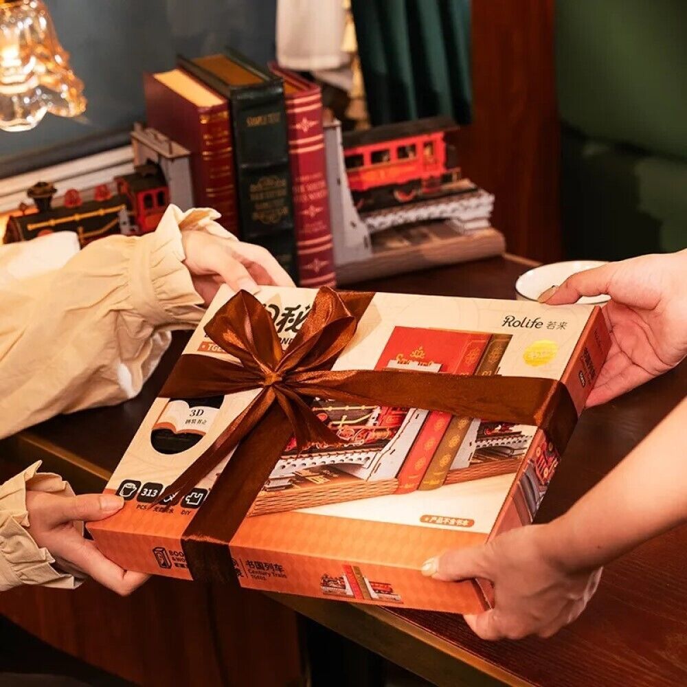 Rolife 3D-Holz-Puzzle Century Train - Buchstütze