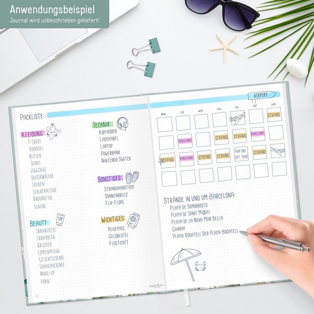 paper&you Journal A4+ / gepunktet / Minty Leaves / Häfft-Verlag