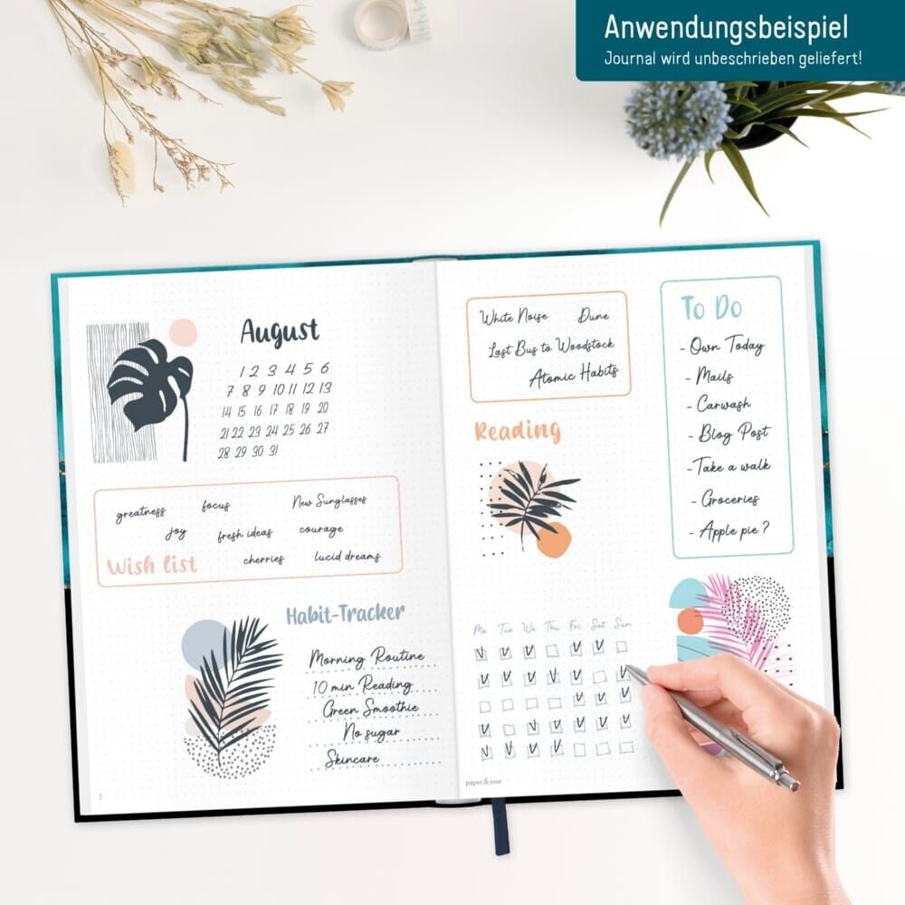 paper&you Journal / A4+ / dotted / Shiny Teal / Häfft-Verlag