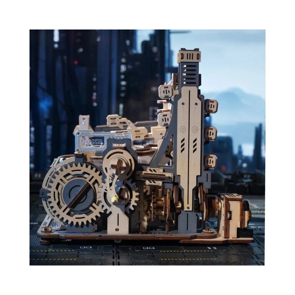 ROKR 3D-Holz-Puzzle Murmelbahn / Kugelbahn "Marble Spaceport"