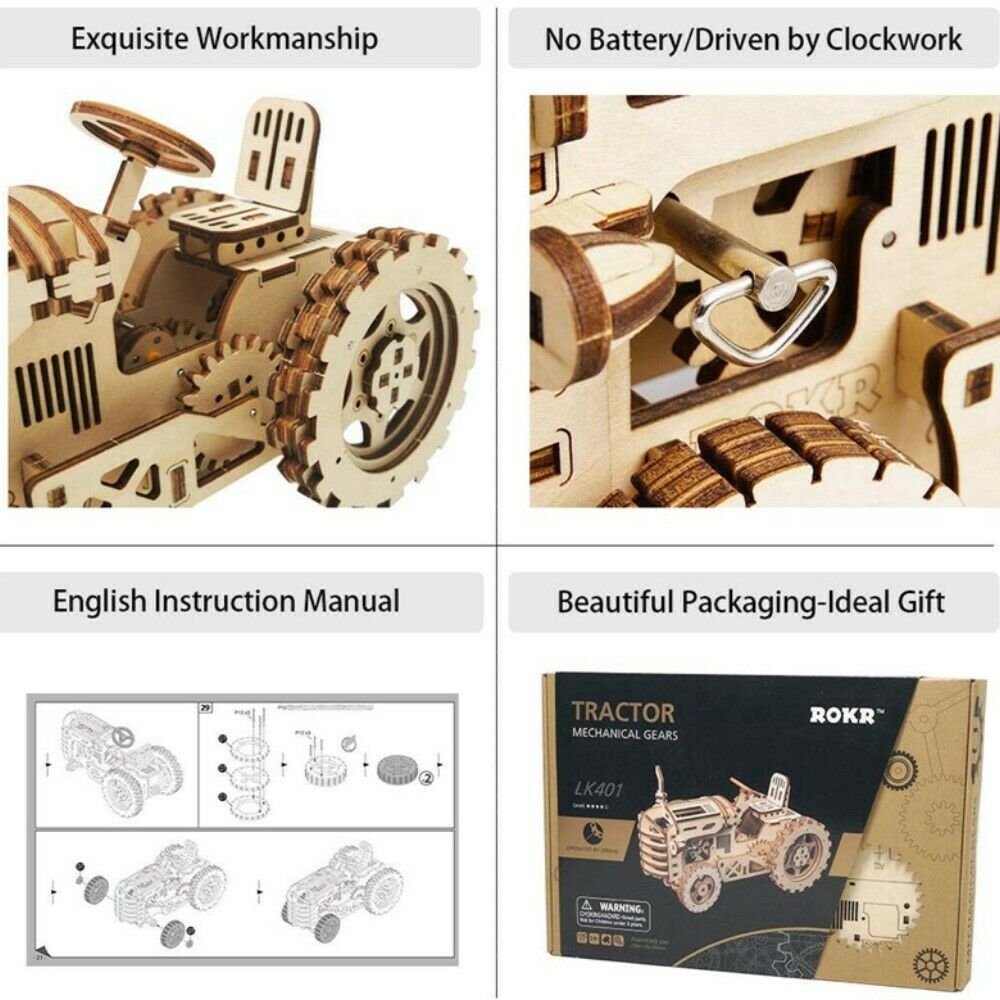 ROKR 3D-Holz-Puzzle Traktor Modellbausatz