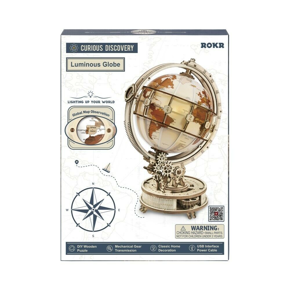 ROKR 3D-Holz-Puzzle "Luminous Globe"