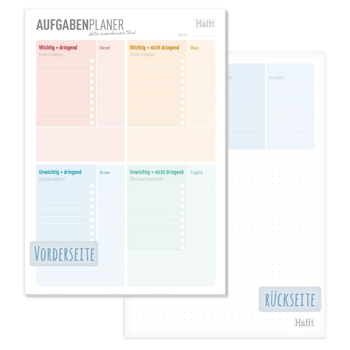 paper&you Block A5 hoch / Aufgabenplanung Eisenhower / vom Häfft-Verlag
