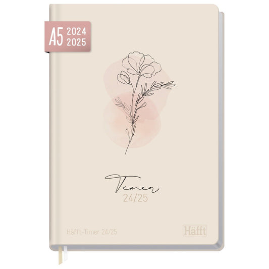 Häfft-Timer 2024/2025 / A5 / Jugendkalender / Dainty Flower / Häfft-Verlag