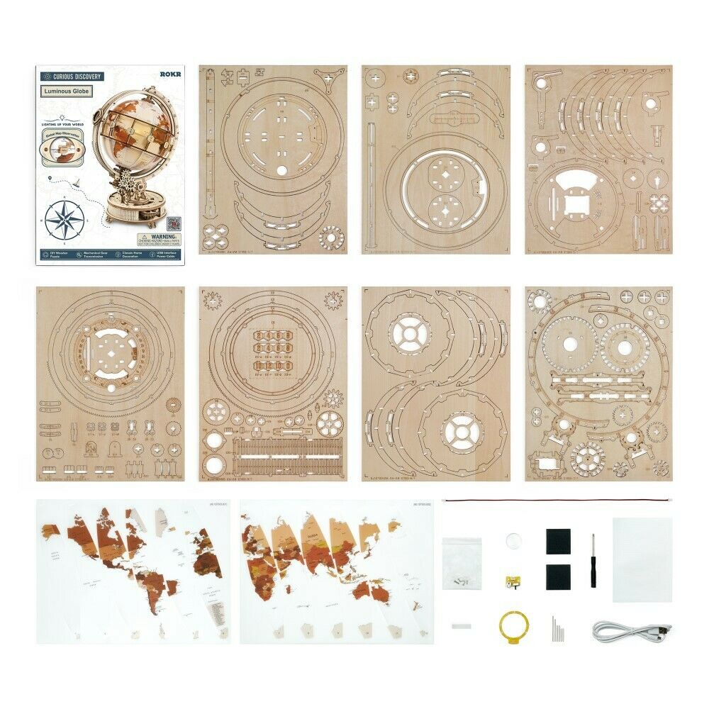 ROKR 3D-Holz-Puzzle "Luminous Globe"
