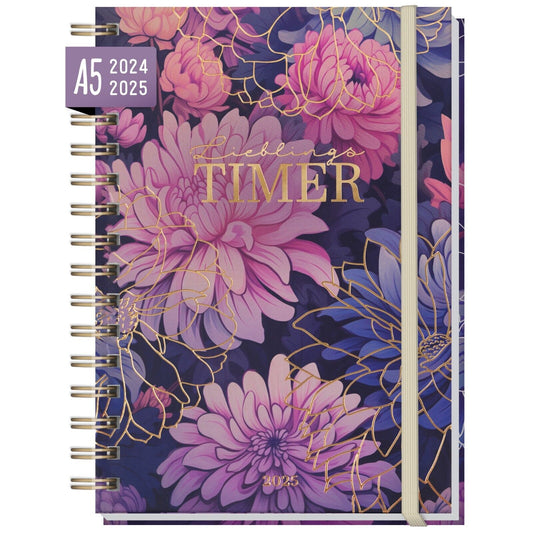 Lieblings-Timer 2024/2025 / Purple Bloom  / Häfft-Verlag
