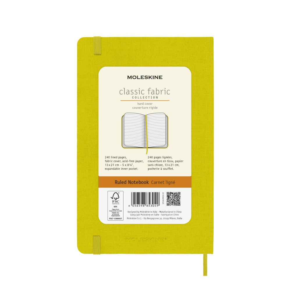 Moleskine Notizbuch Hardcover Stoffeinband Large / A5 / liniert / strohgelb