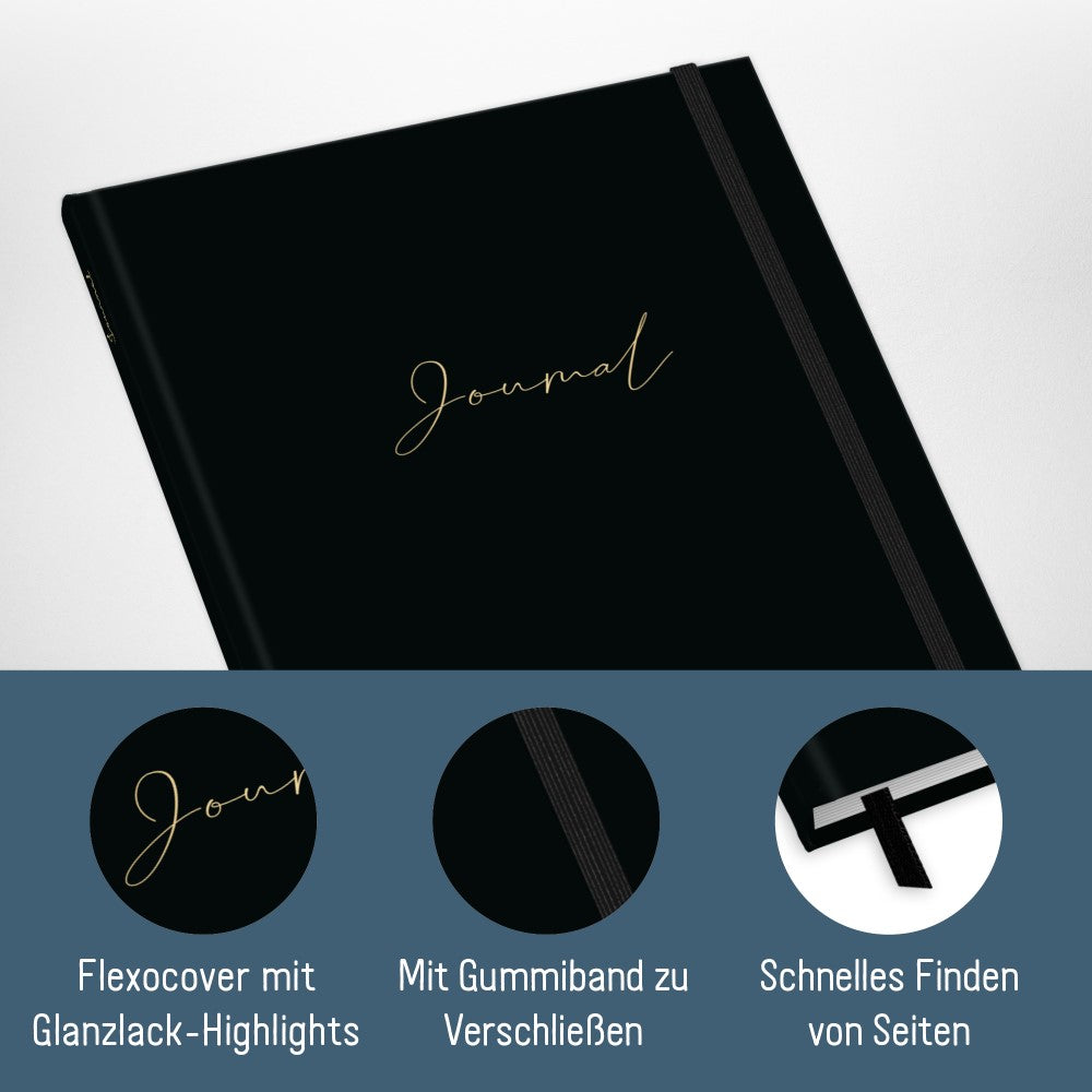 paper&you Journal / A4+ / dotted / Black Edition / Häfft-Verlag