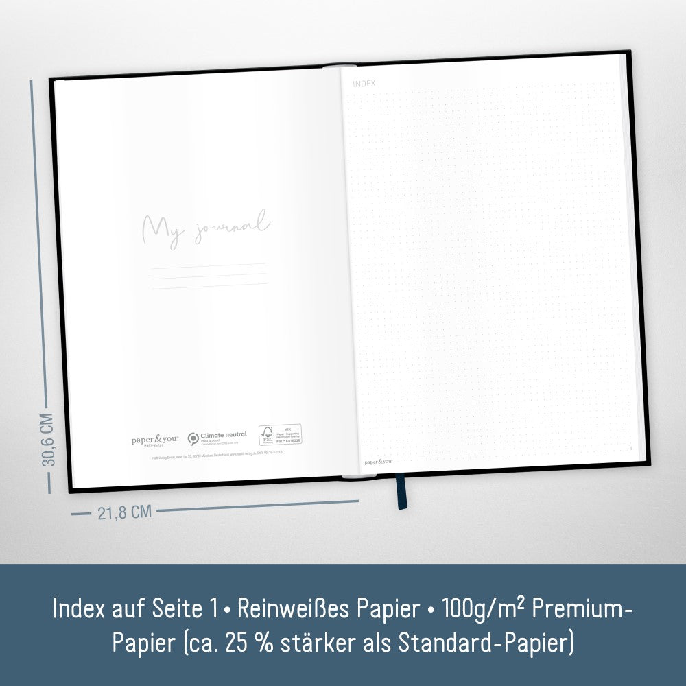 paper&you Journal / A4+ / dotted / Black Edition / Häfft-Verlag