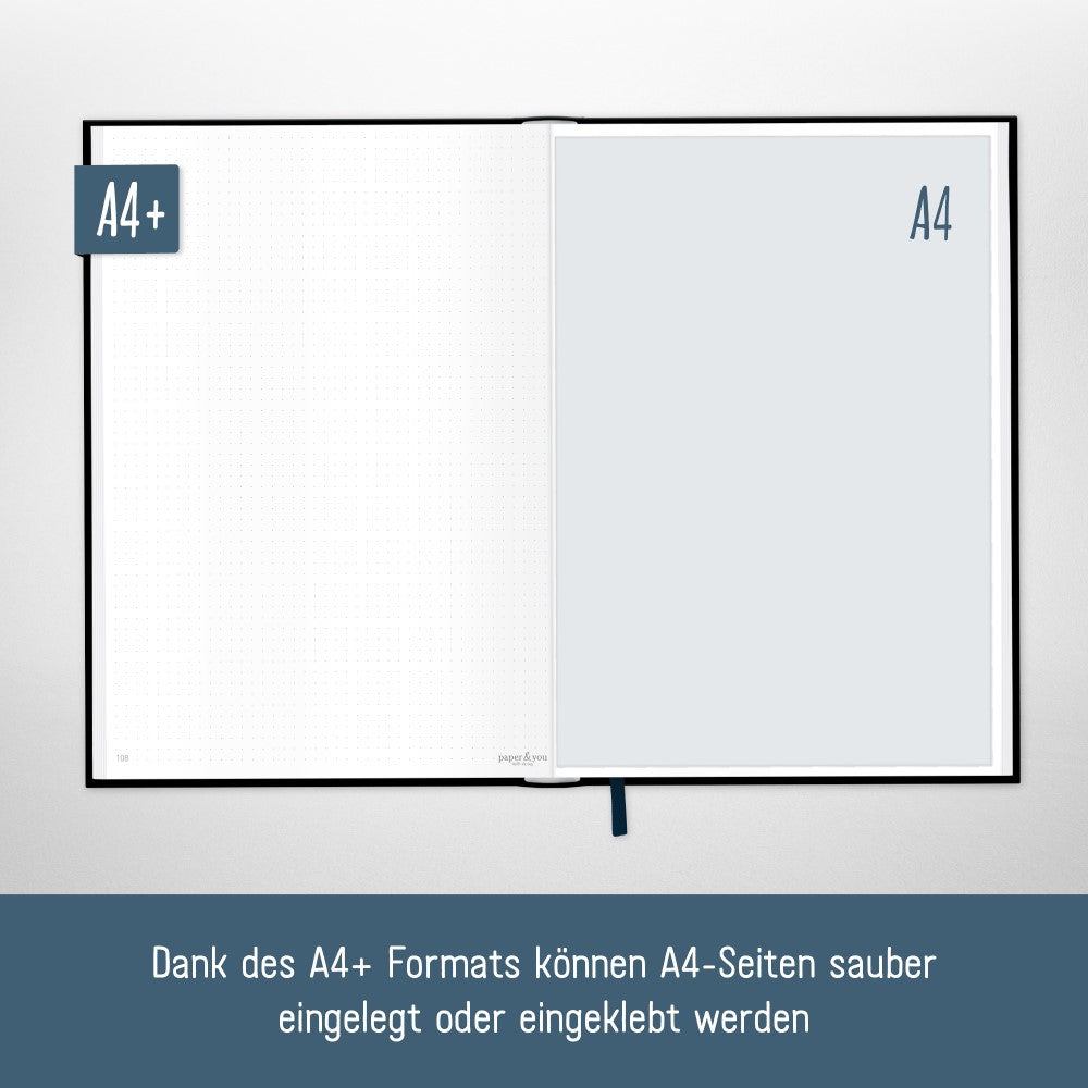 paper&you Journal / A4+ / dotted / Black Edition / Häfft-Verlag