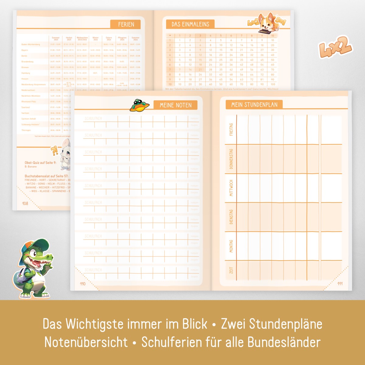 Das Grundschul-Hausaufgabenheft 2025/2026 / A5 / Leopard / Häfft-Verlag